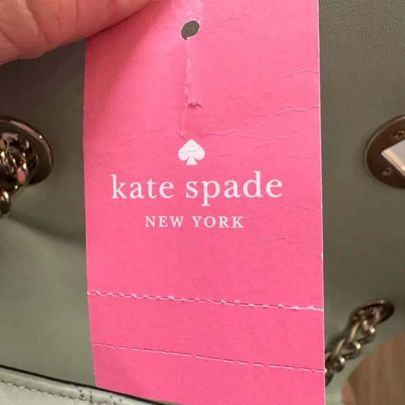 KATE SPADE NATALIA MEDIUM FLAP CROSSBODY SHOULDER CRYSTAL BLUE LEATHER BAG - Picture 12 of 16